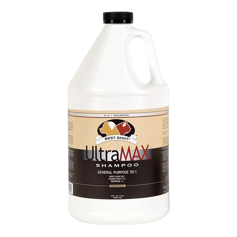 Best Shot UltraMAX Pro 4-in-1 Shampoo, Versatile Pet Shampoo, Ideal Pet Grooming Supplies, Ready to Use, Sweet Pea Essence, 1.1 Gallon - Image 1